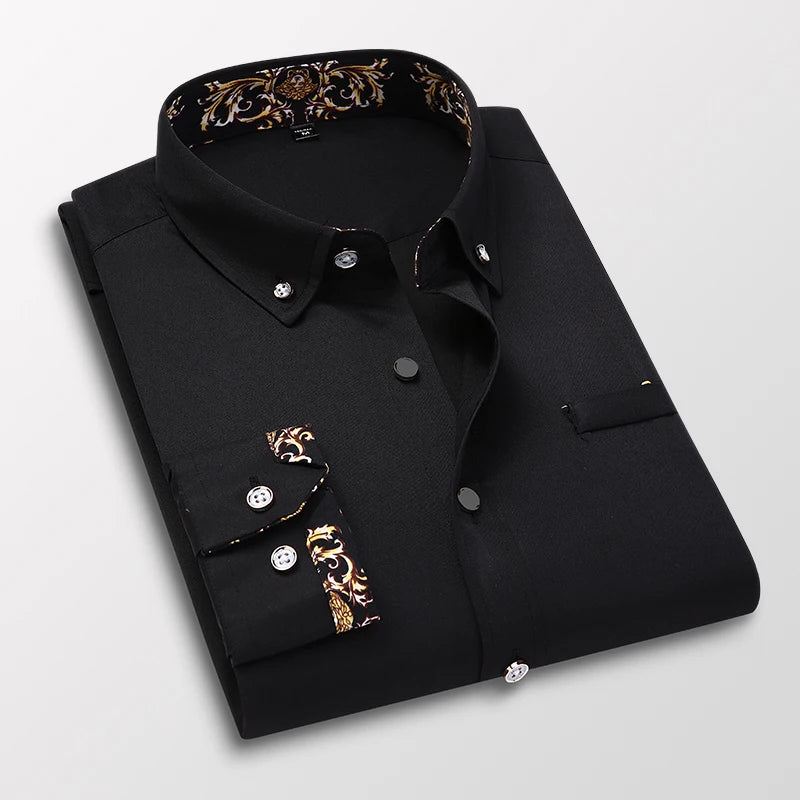 Abbigliamento maschile Arrivo Uomo Camicia Moda Casual Manica Lunga Abito Maschile Social Business Marchio Camicia Morbida Sarchiatura Camicie Bianche