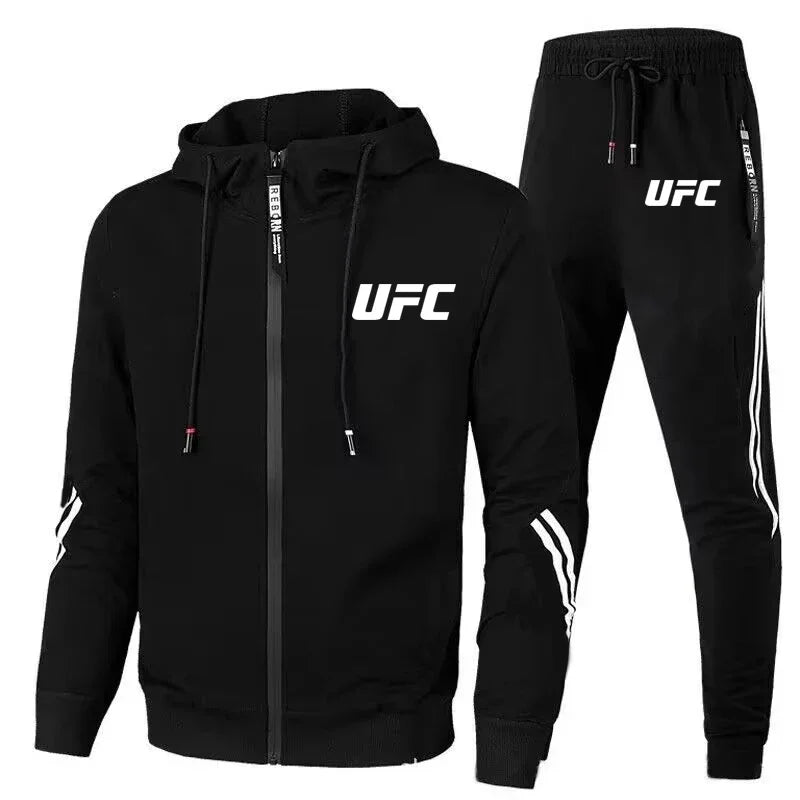 New Men's Casual Sportswear Set, Fashionable UFC Pants and Jackets, Printed Outdoor Motorcycle Comfort Men's Set 2025