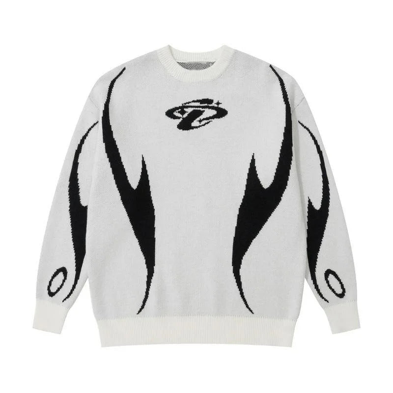 Nuovi maglioni autunno e inverno per uomo/donna nel commercio estero, lavorati a maglia con motivo Y2K Harajuku pullover, unisex ampio rotondo