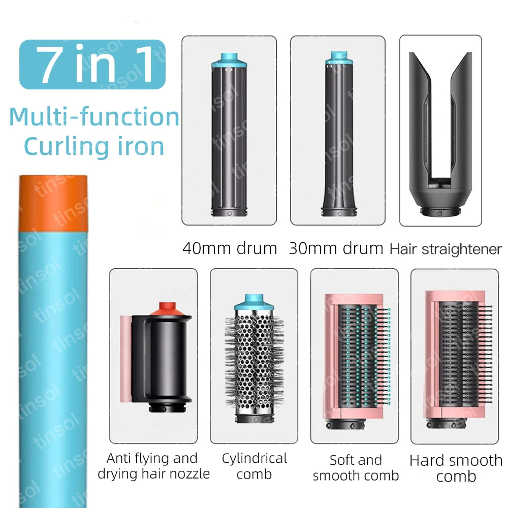 7-in-1 hair dryer set multi-function curling iron hair straightener hot air comb styling set for home salon-like effect