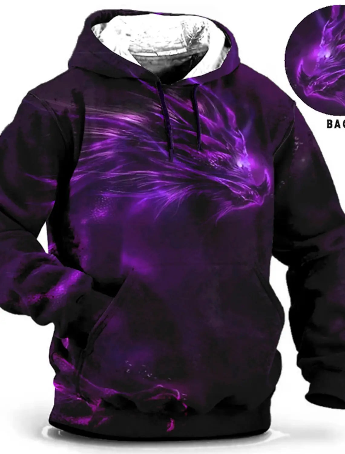Felpa con cappuccio da uomo con stampa grafica di drago per il Capodanno cinese, stampa animalier, classica casual, pullover 3D, streetwear, maniche lunghe.