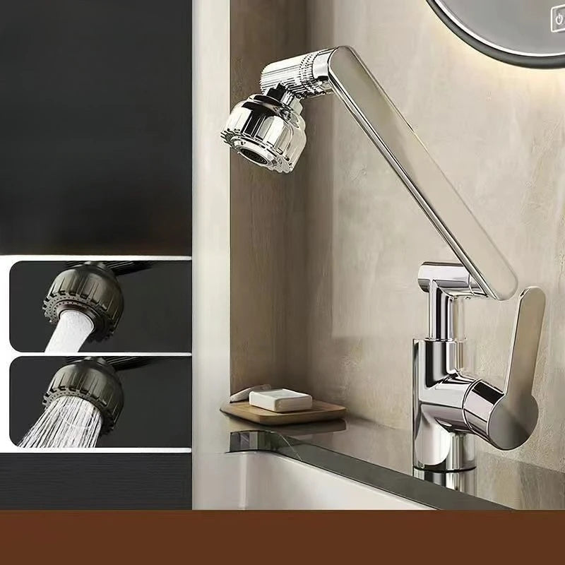 Universal Dual-Function Robotic Arm Kitchen Sink Faucet Hot/Cold Water Mixing Valve Bathroom Basin Tap