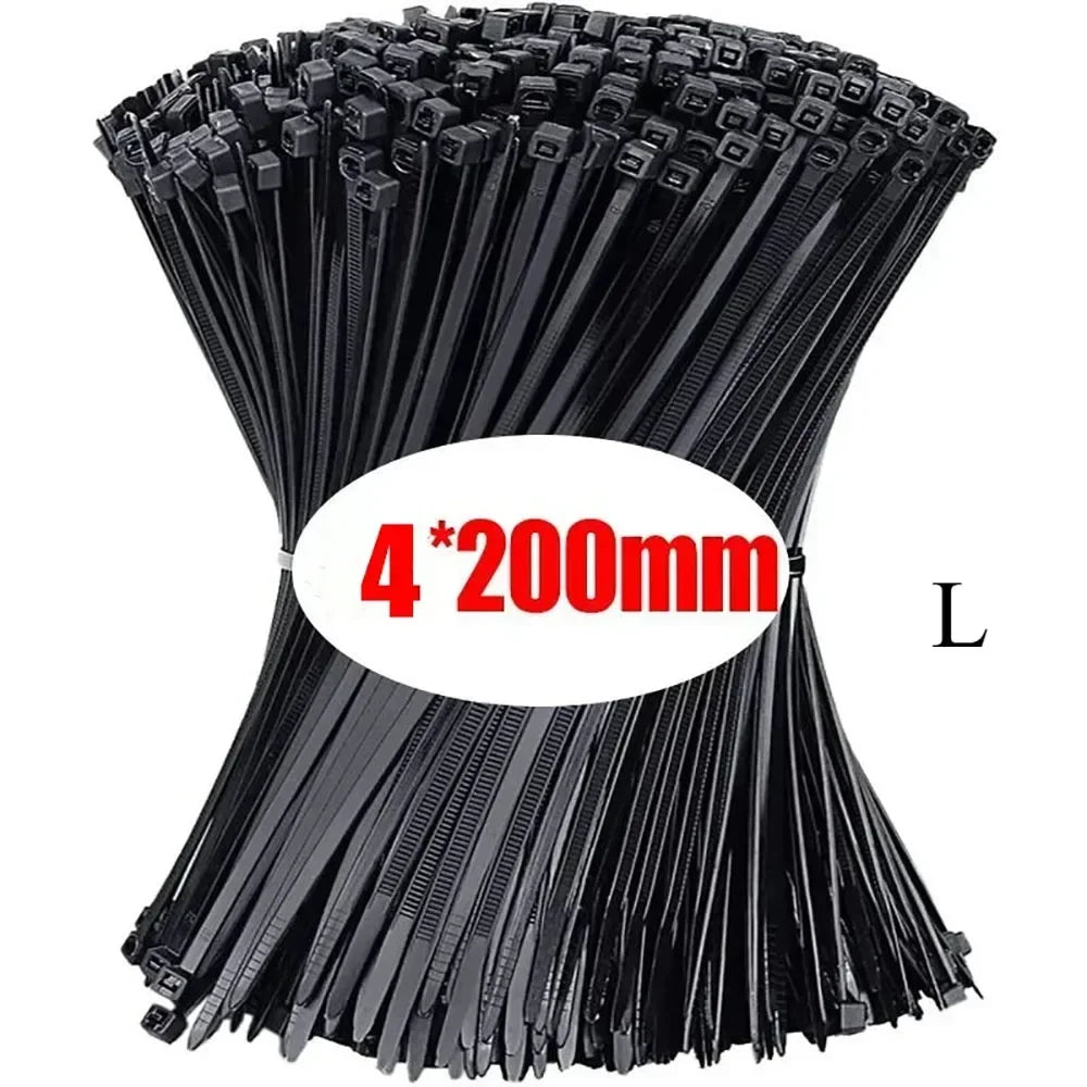 10-1000 Pcs Plastic Clamping Collar Rilsan Cable Ties Clamp Greenhouse Plastic Clamps Self-tightening Plastic Necklace Belts