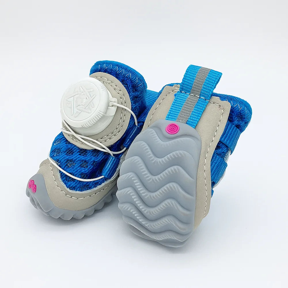 4pcs/set Pet Paw Accessories Breathable Dog Mesh Shoes Reflective Anti-slip Dog Footwear Soft Sole Thin Pet Boots Small Dogs