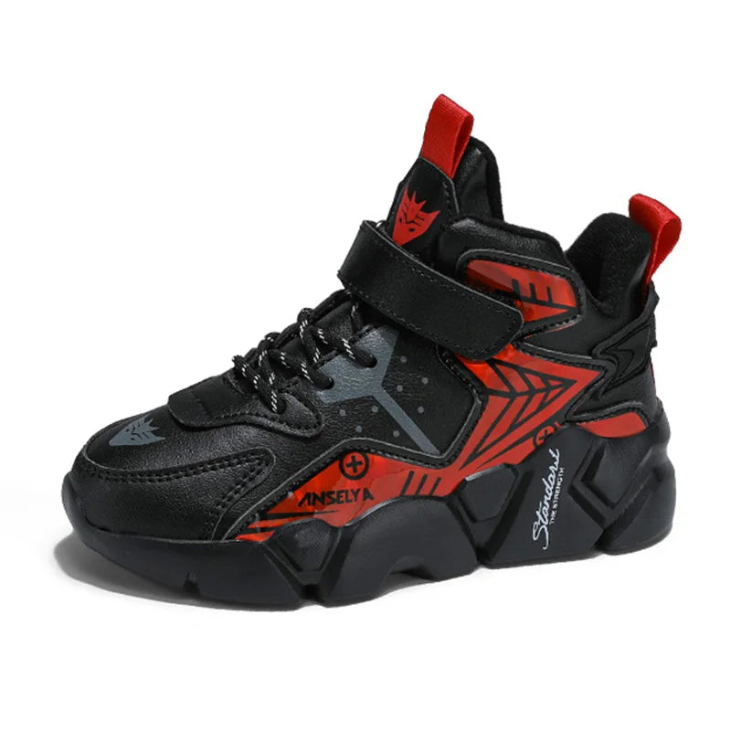 Scarpe sportive invernali per bambini, scarpe da corsa in pelle per ragazzi, scarpe basse casual da passeggio, stivali caldi e leggeri per attività all'aperto.