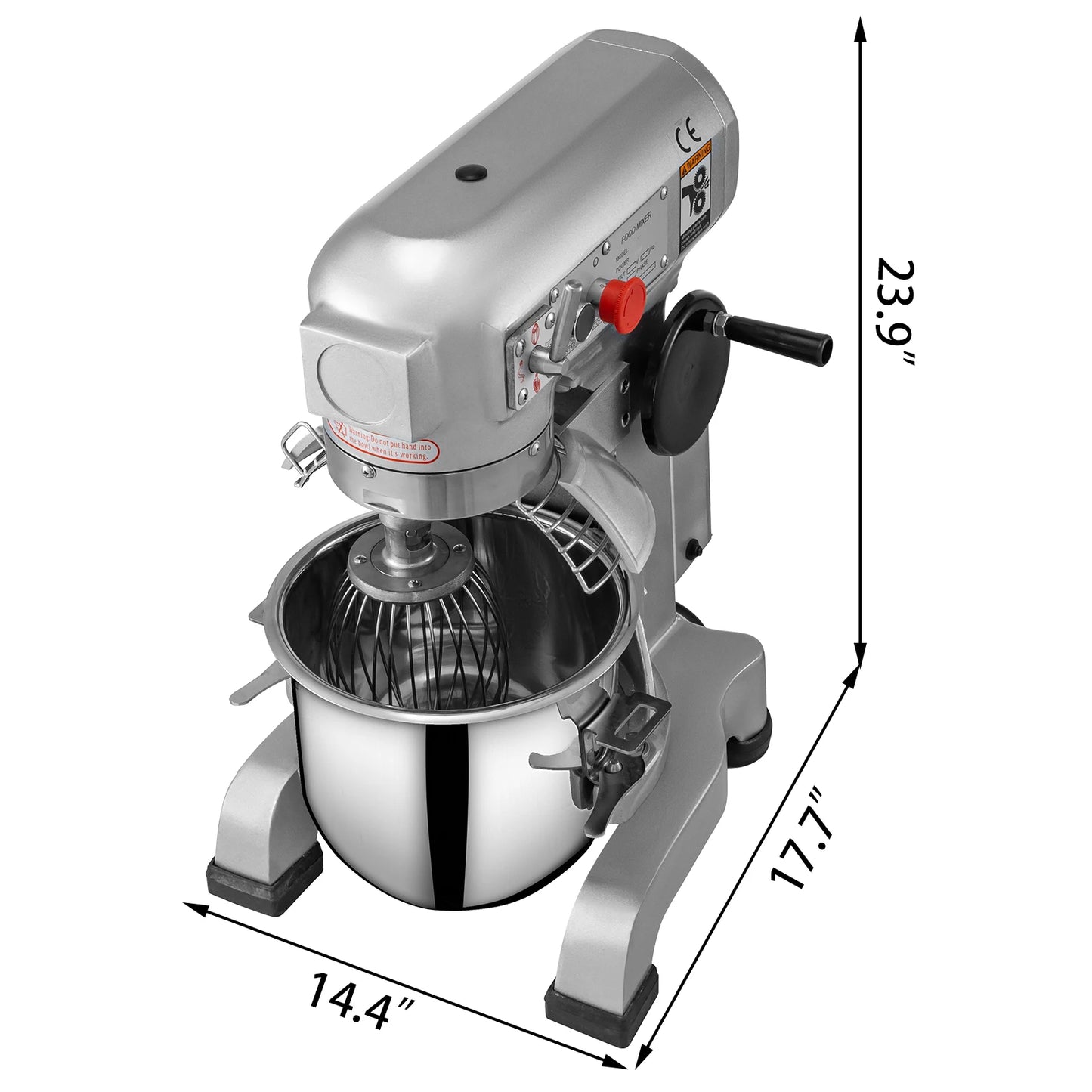SucceBuy 10-30L Impastatrice elettrica in acciaio inox per panna e uova Frusta per cucina Frullatore per alimenti