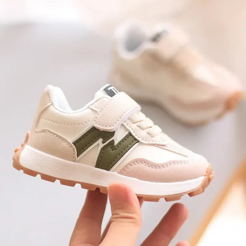 Scarpe sportive per bambini, traspiranti, antiscivolo, comode, leggere, con chiusura a strappo, suola morbida, scarpe da corsa casual.