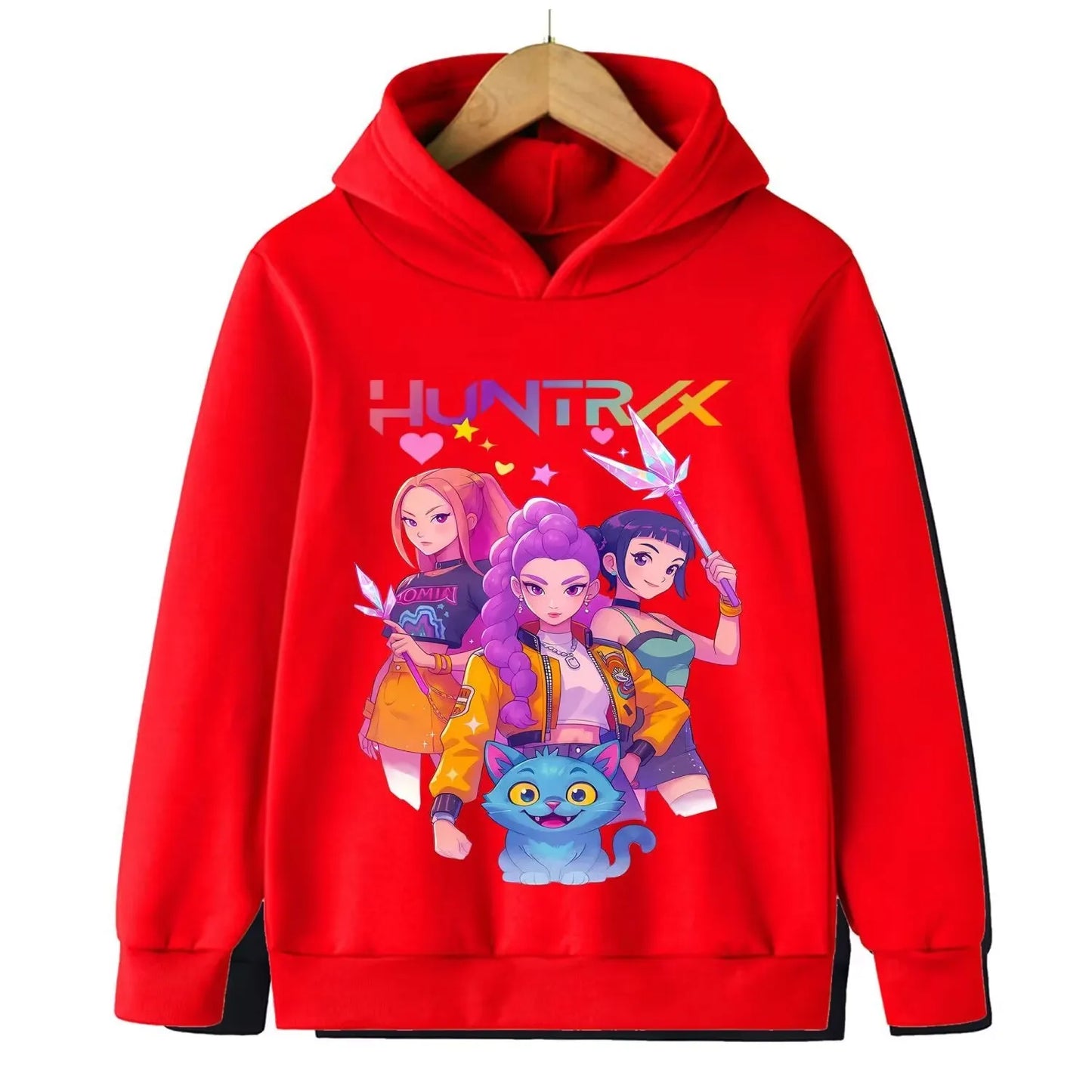 Felpa con cappuccio Kpop cacciatore di streghe per bambini, ragazze, ragazzi, primavera-autunno, giacca dojo originale street, autunno-inverno