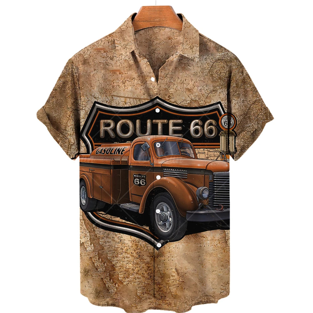 Maglietta da uomo Route 66 Biker 3D per ragazze motocicliste Maglietta Route 66 per uomo Maglietta oversize a maniche corte americana da uomo Maglietta da viaggio