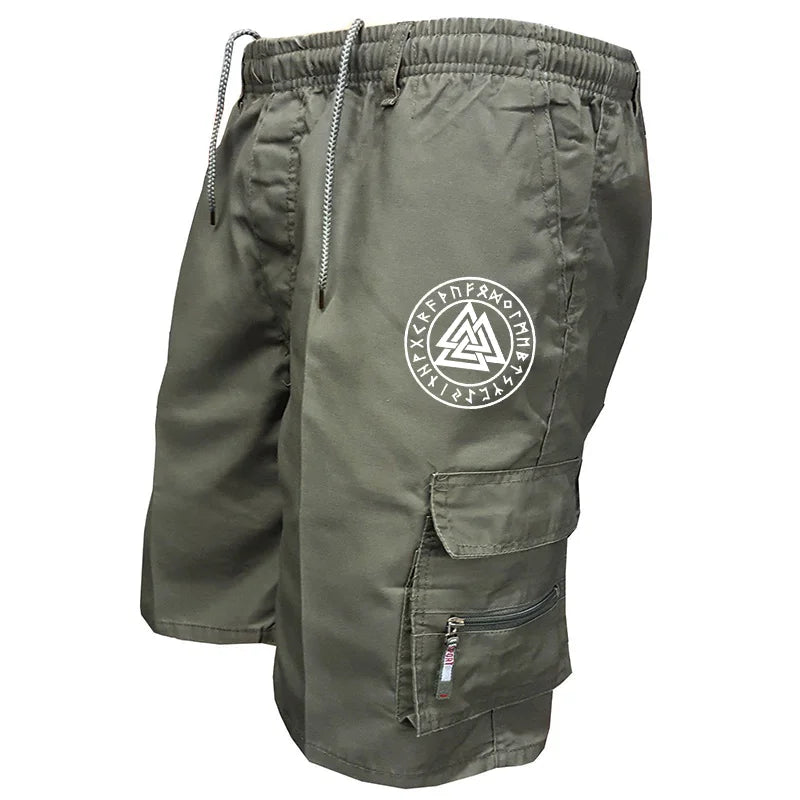 Pantaloncini tattici da uomo Delta Core Cargos con simbolo geometrico, tessuto elasticizzato in quattro direzioni, tasca di sicurezza nascosta, elastico in vita per palestra e fitness.