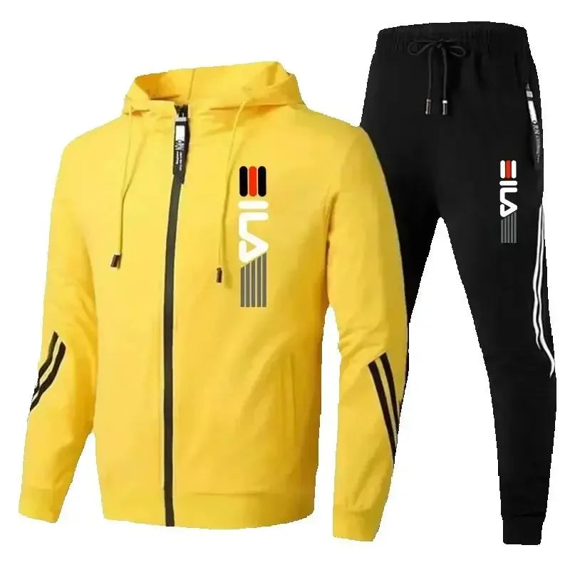 Completo sportivo da uomo per la primavera e l'autunno 2025: giacca sportiva casual + pantaloni sportivi, tuta sportiva alla moda e di tendenza.