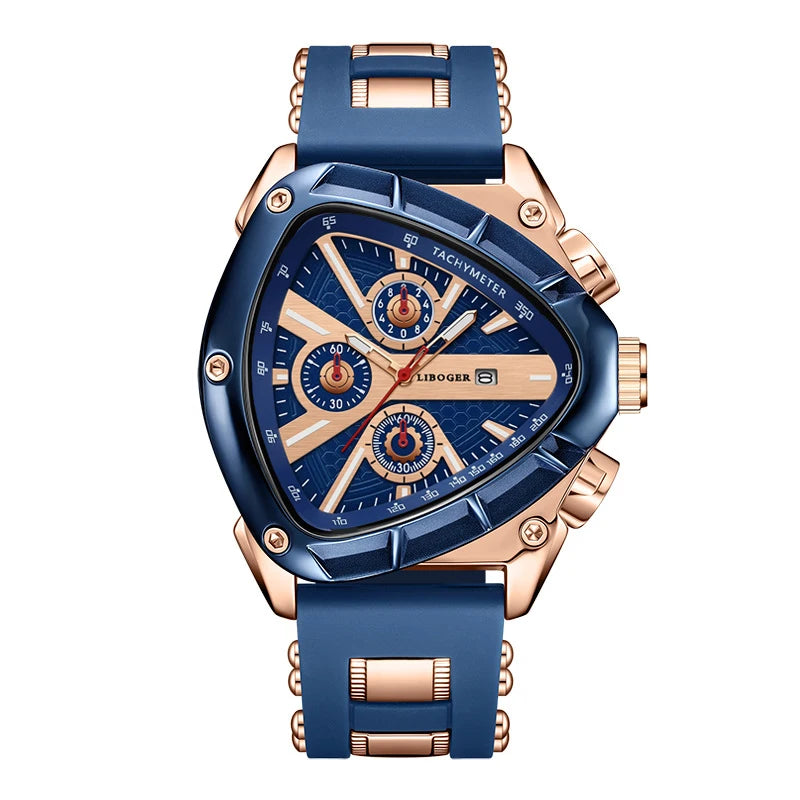 Orologio sportivo da uomo unico, cinturino in silicone di alta qualità, orologio al quarzo con datario automatico, nuovo design, orologio da polso di tendenza, regalo per lui