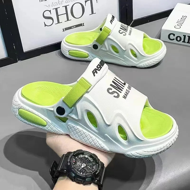 Ciabatte da uomo in offerta, sandali da uomo con suola morbida in EVA, scarpe da spiaggia antiscivolo per esterni, infradito leggere alla moda, scarpe con plateau da uomo