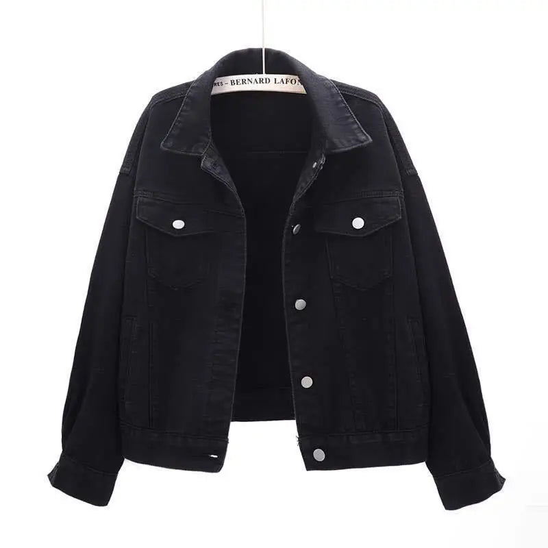 Large Size Denim Short Jacket for Women in Spring and Autumn Versatile New Loose Style