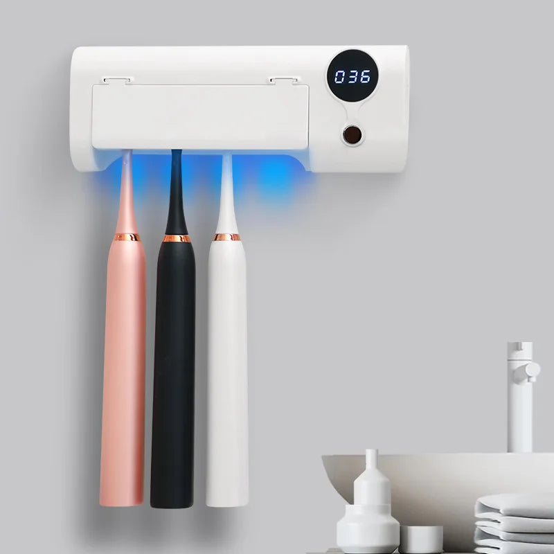 Multifunctional UV rechargable Toothbrush sterilizer holder portable for electric toothbrushes disinfection drying