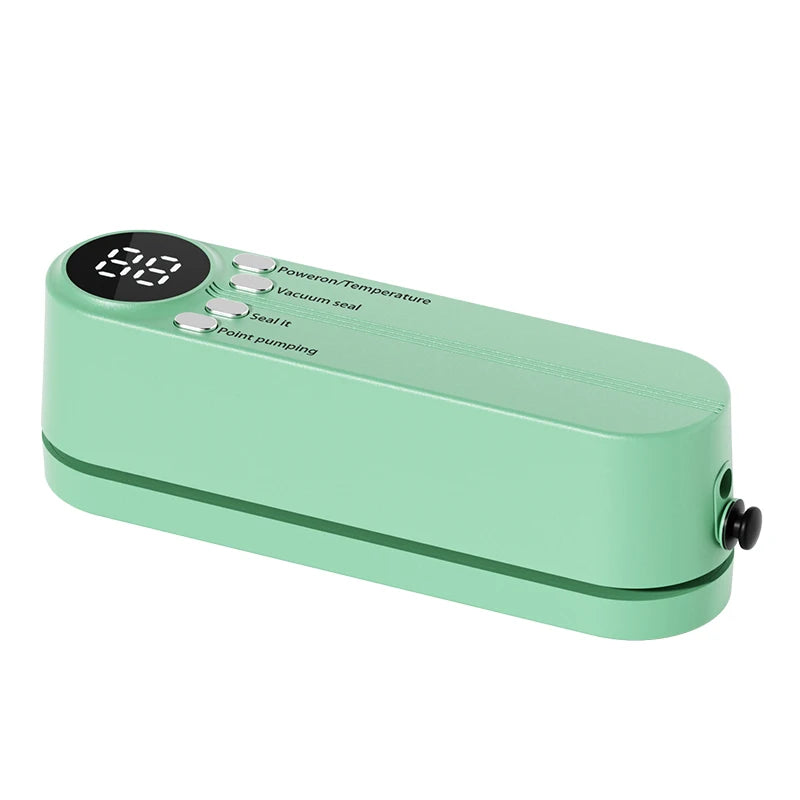 Mini macchina per sigillatura sottovuoto wireless completamente automatica, piccola e portatile, per uso domestico, per alimenti e confezionamento in plastica.