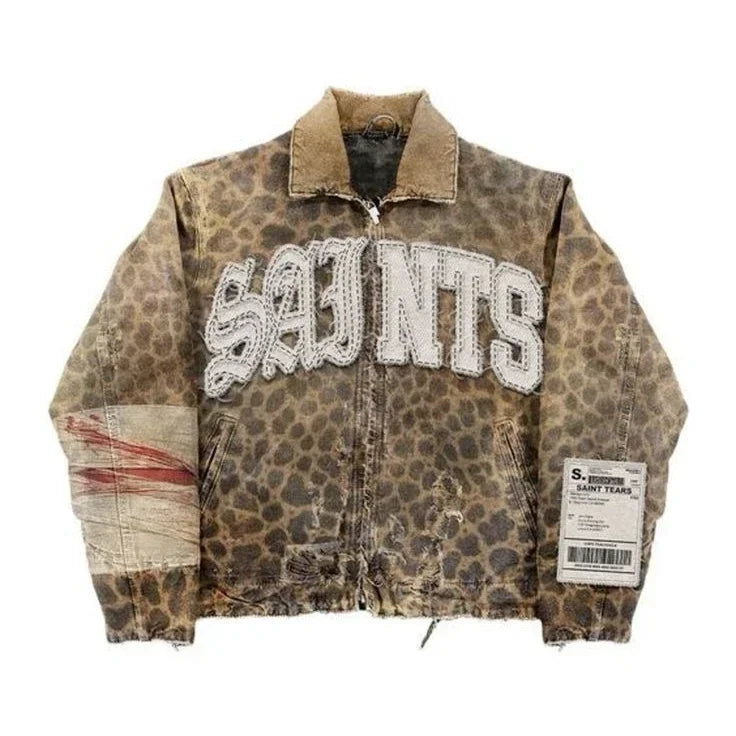 Giacca in denim lavato stile streetwear Y2K, abbigliamento uomo e donna, hip hop, toppa grafica con lettere, ricamo, giacca blu oversize, cappotto casual