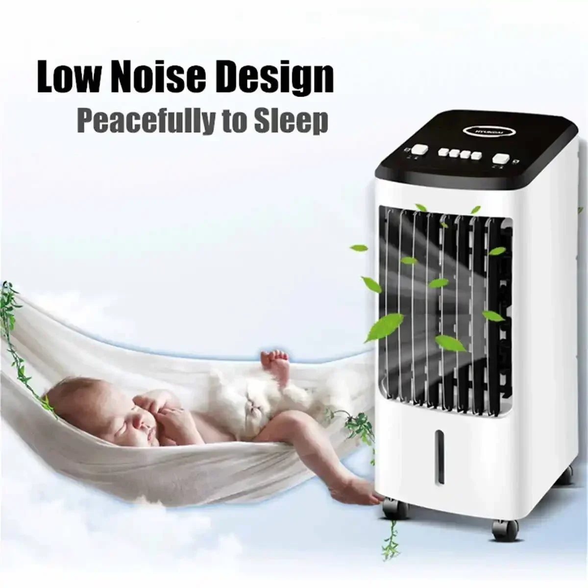 Condizionatore d'aria portatile da 70 W con ventilatore, umidificatore e funzione di raffreddamento, alimentazione 220 V, con timer e funzione di raffreddamento + regalo.