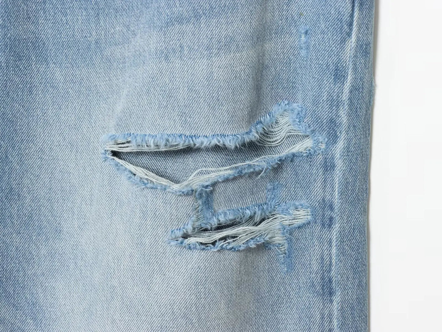 ETJ 2025 nuovi jeans da donna street fashion a vita media con risvolto, lavati e strappati, versione ampia dei pantaloni lunghi fino al pavimento