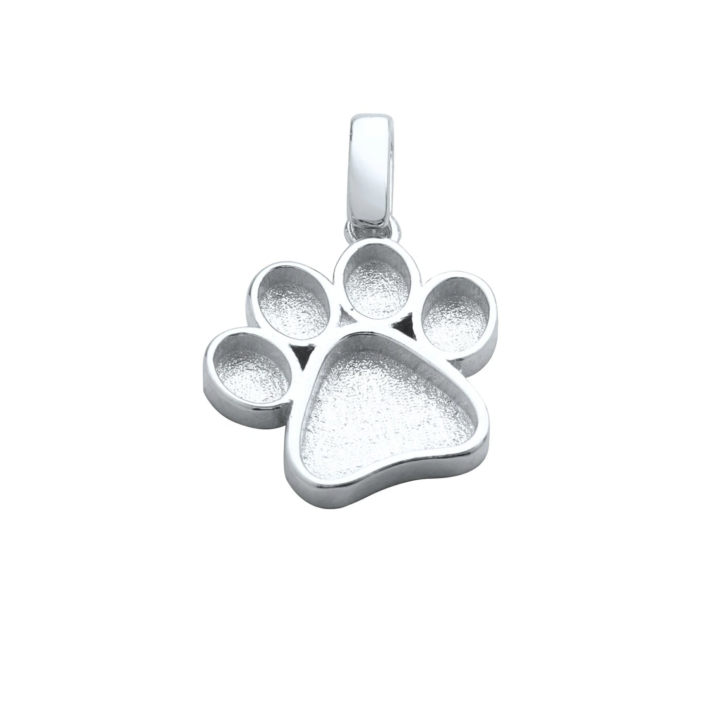 Ciondolo a forma di zampa di cane in resina, 13 mm, con incastonatura a castone, in argento sterling 925 massiccio placcato oro rosa, codice 1431165.