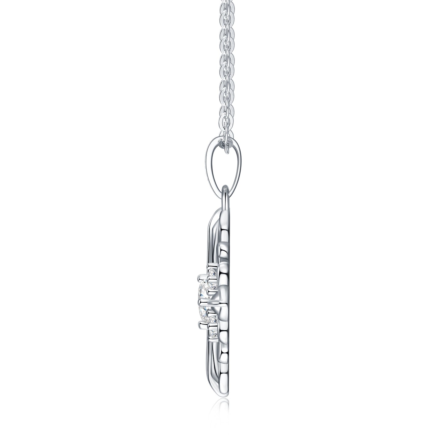 Elegante e raffinata collana con pendente minimalista da 0,3 carati di morganite di alta qualità, realizzata in argento S925 placcato platino.
