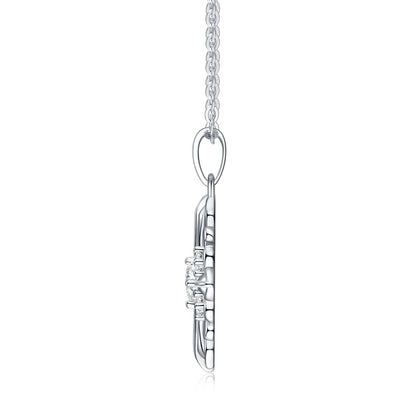 Elegante e raffinata collana con pendente minimalista da 0,3 carati di morganite di alta qualità, realizzata in argento S925 placcato platino.
