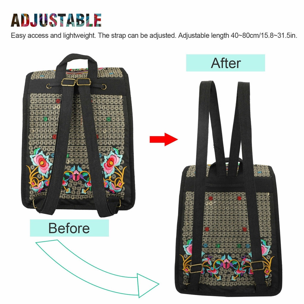 Zaino da donna GUDAOBELL vintage ricamato, borsa da viaggio in stile etnico, borsa a tracolla.