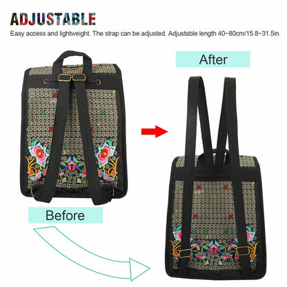 Zaino da donna GUDAOBELL vintage ricamato, borsa da viaggio in stile etnico, borsa a tracolla.