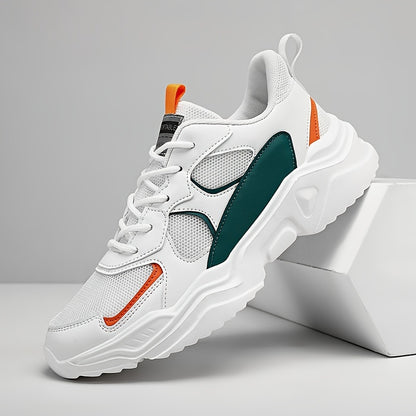Sneakers da uomo con plateau alla moda - Scarpe casual sportive stile "papà", tomaia in mesh traspirante che aumenta l'altezza, suola in EVA antiscivolo, adatte per la corsa e le attività all'aperto, scarpe da passeggio con suola spessa