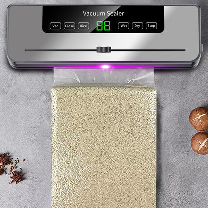 Macchina per sottovuoto alimentare da 220 V, 5 modalità, sigillatrice sottovuoto automatica per alimenti asciutti e umidi con 10 sacchetti, cucina domestica, conservazione degli alimenti