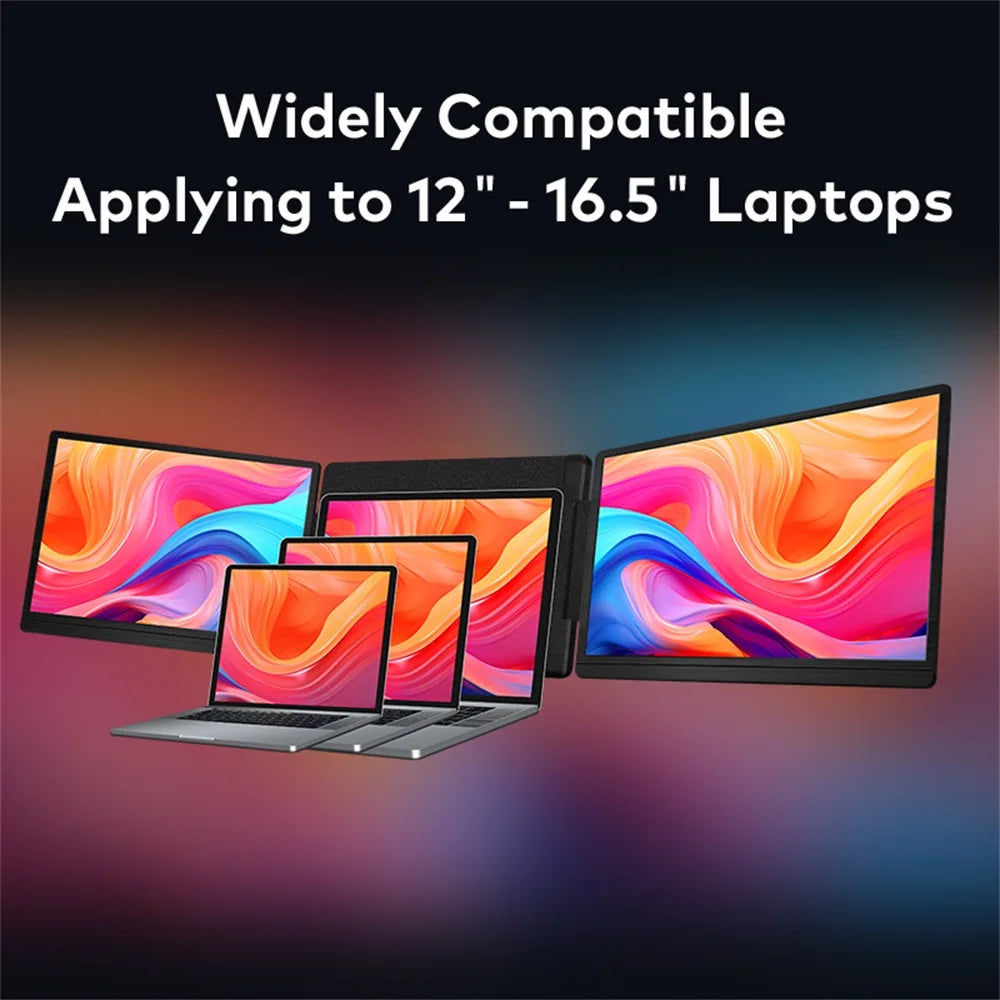 Rospider Estensore per laptop portatile a doppio schermo da 15,6 a 16 pollici con triplo monitor IPS 1080P ruotabile FHD per MacBook e Windows