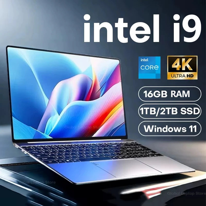 Computer portatile Windows 11 Pro da 15,6" del 2026 con processore Intel Core i9 10980HK, 16 GB di RAM e 1 TB di spazio di archiviazione, ideale per ufficio e sblocco tramite impronta digitale.