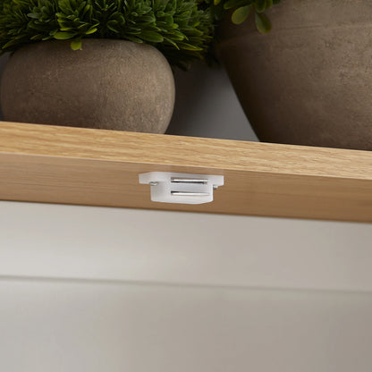 SoBuy BZR42-W Armadio pensile con ante a persiana, mobile a muro, armadio pensile, armadio da cucina, armadietto per medicinali, mobili da bagno