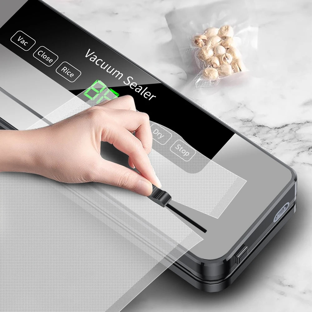 Macchina per sottovuoto alimentare da 220 V, 5 modalità, sigillatrice sottovuoto automatica per alimenti asciutti e umidi con 10 sacchetti, cucina domestica, conservazione degli alimenti