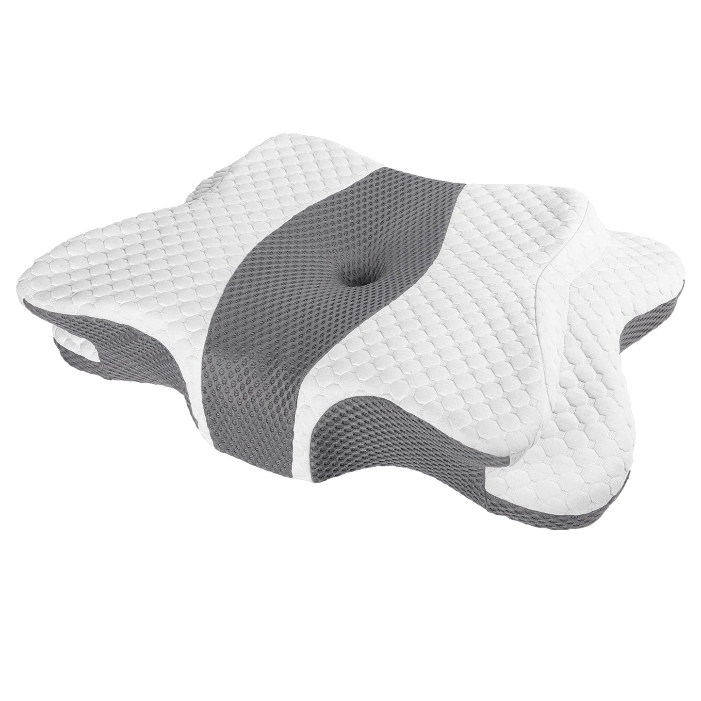 Cuscino ergonomico ortopedico a forma di farfalla in memory foam per il collo, per alleviare il dolore cervicale, supporto per spalle e testa, con fodera.