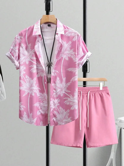 Completo uomo 2024 con stampa patchwork, risvolto, maniche corte, camicia casual, pantaloncini da spiaggia, abbigliamento streetwear estivo, vacanze, completo hawaiano, taglie S-5XL.