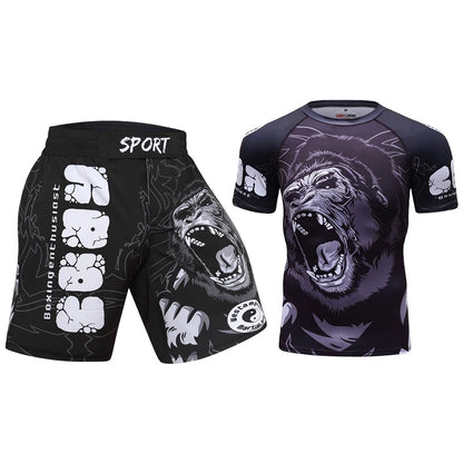 Completo sportivo da uomo Cody Lundin con stampa 3D, ideale per MMA, Jiu-jitsu, kickboxing, allenamento fitness e abbigliamento sportivo.