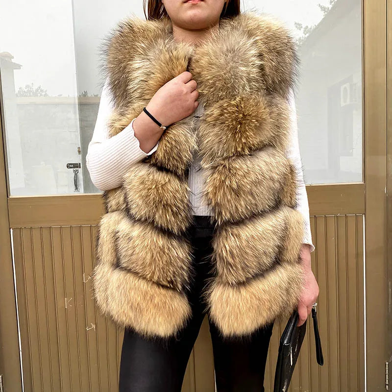 Gilet in vera pelliccia di volpe di alta qualità da donna, 100% vera pelliccia naturale, giacca in vera pelliccia alla moda 2019, cappotto in vera pelle