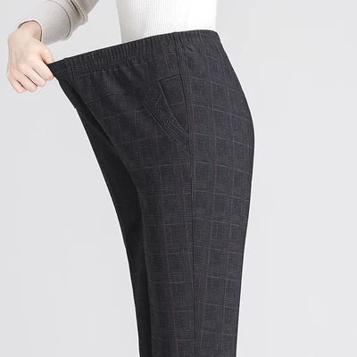 Plus Size Mother's Straight Trousers Loose High Elastic Elastic Pants Middle-aged Women Autumn Winter Pants Female Trousers