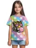 T-shirt a maniche corte con scollo rotondo da ragazza, modello coreano, vestibilità ampia, casual e versatile, estate 2025.