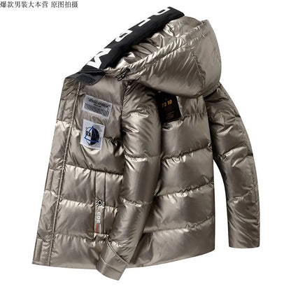 Men Parka Cotton Padded Winter Jacket Coat Mens Warm Jackets Male Printed Stand Collar Zipper Coats Teenagers Down Parkas