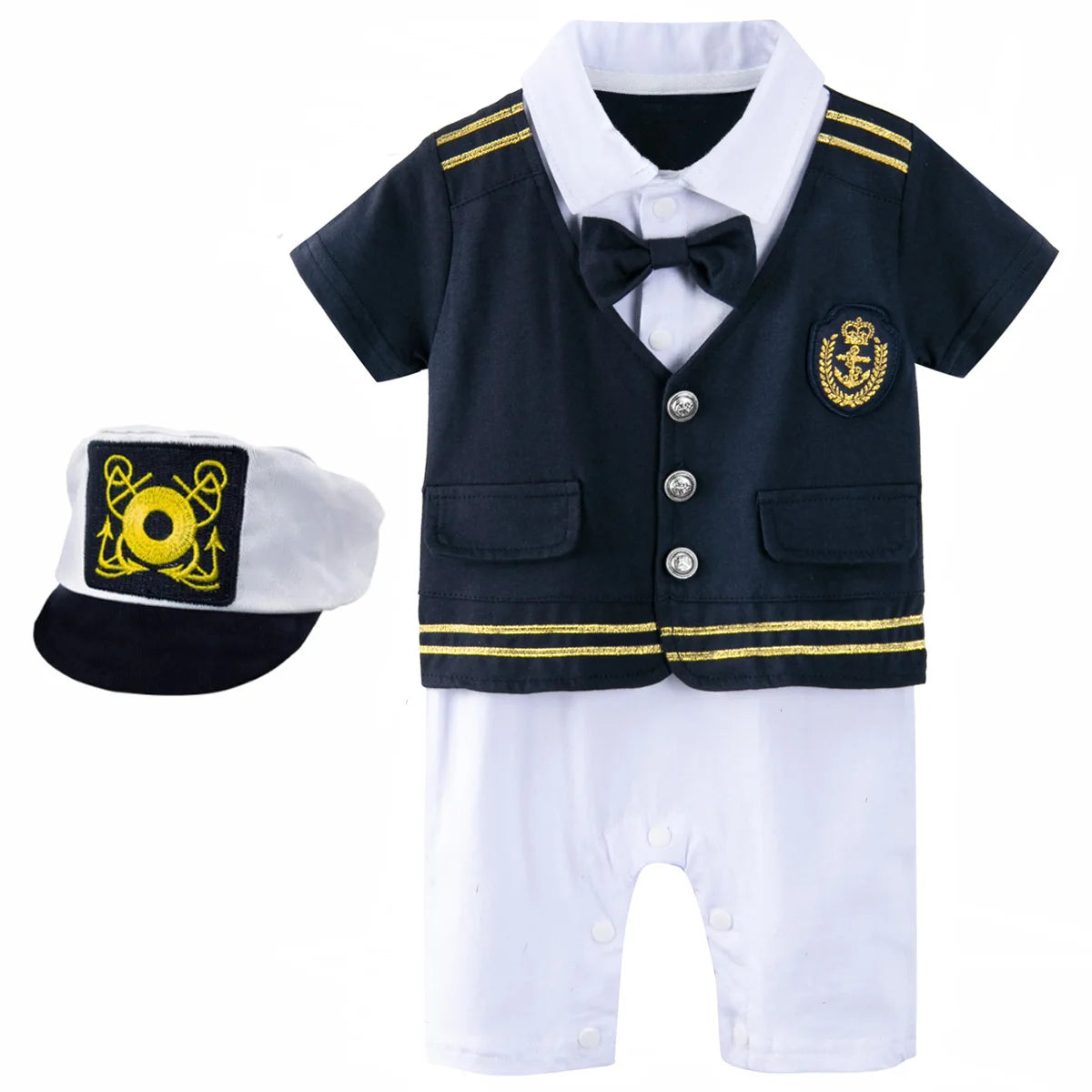 Costume da capitano per neonati, tutina da Halloween/Carnevale/Cosplay per bambini, abito da capitano/marinaio per bambini piccoli
