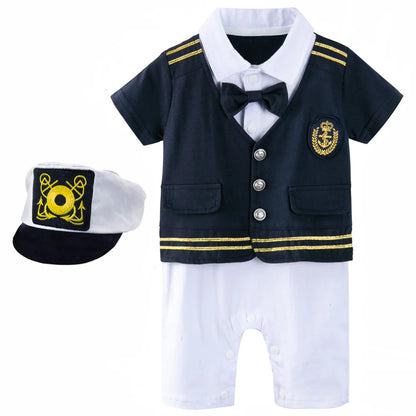 Costume da capitano per neonati, tutina da Halloween/Carnevale/Cosplay per bambini, abito da capitano/marinaio per bambini piccoli