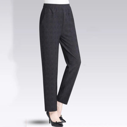 Pantaloni dritti da mamma taglie forti, larghi, elasticizzati, pantaloni elasticizzati per donne di mezza età, pantaloni autunno/inverno, pantaloni da donna