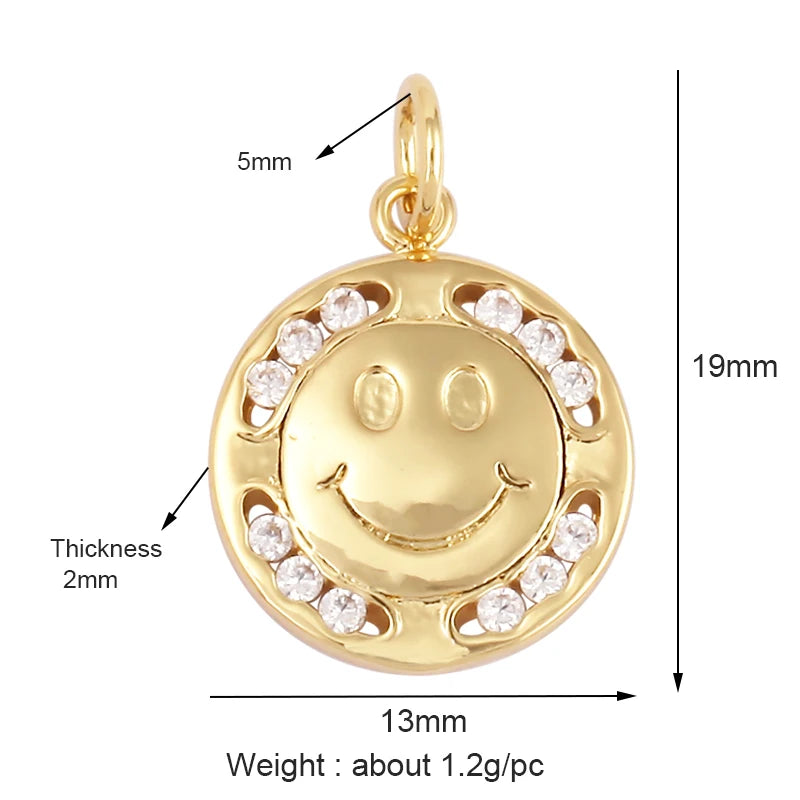 Ciondolo con espressione di gioia e pianto, "Amore, chiamami", in colore oro, forniture per la creazione di gioielli, collane e bracciali L92