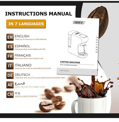 Macchina per caffè HiBREW 19 bar 4 in 1 calda e fredda capsule multiple espresso Cafetera Pod Coffee Maker Dolce Milk Nexpresso Powder H1A