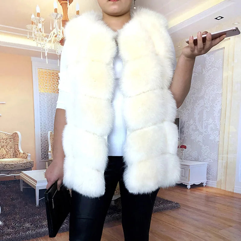 Gilet in vera pelliccia di volpe di alta qualità da donna, 100% vera pelliccia naturale, giacca in vera pelliccia alla moda 2019, cappotto in vera pelle