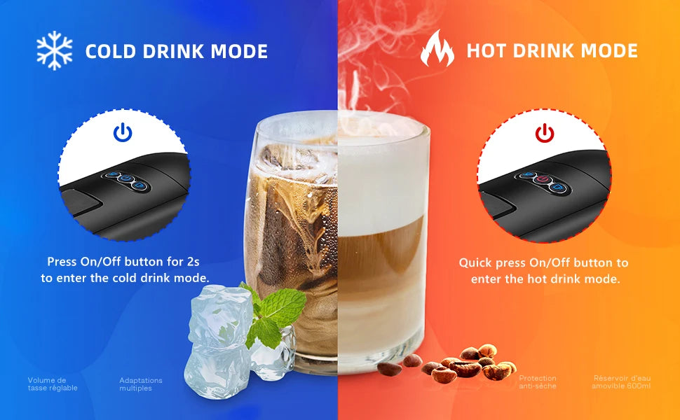 Macchina per caffè HiBREW 19 bar 4 in 1 calda e fredda capsule multiple espresso Cafetera Pod Coffee Maker Dolce Milk Nexpresso Powder H1A