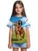 T-shirt a maniche corte con scollo rotondo da ragazza, modello coreano, vestibilità ampia, casual e versatile, estate 2025.