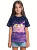 T-shirt a maniche corte con scollo rotondo da ragazza, modello coreano, vestibilità ampia, casual e versatile, estate 2025.